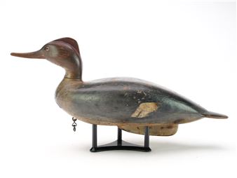 Important hollow carved merganser hen - Captain Samuel Fabens