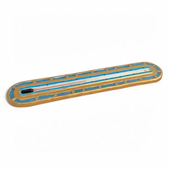 Mithé Espelt | Thermomètre en céramique émaillée bleu et or H.: 44.5 cm ...