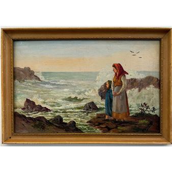 Seascape Painting on Board by P. Discepoli - Pico Discepoli