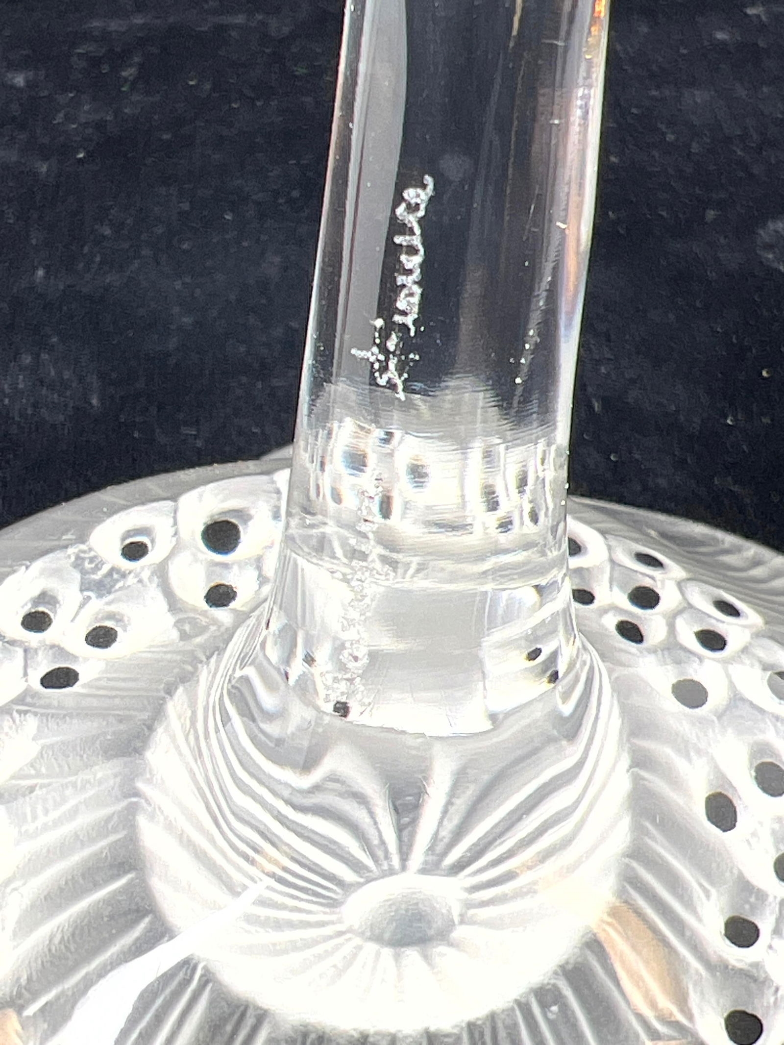 Artwork by René Lalique, 2pc LALIQUE France Crystal. Dahlia Flower Perfume Bottle Perfumer. Frosted Crystal Anemone Flower, Made of Frosted Crystal Anemone Flower Sculpture