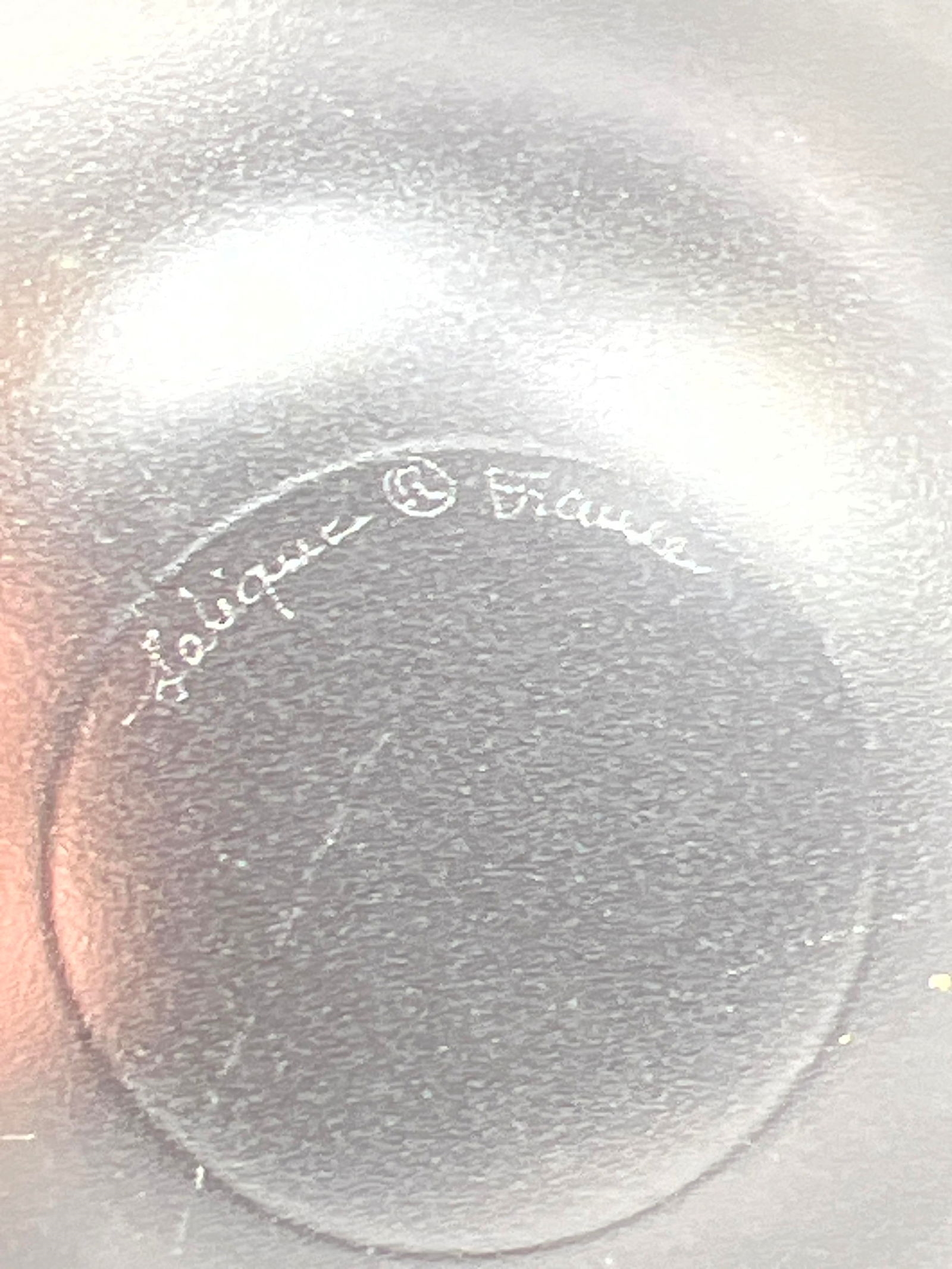 Artwork by René Lalique, LALIQUE France Frosted Crystal IGOR Caviar Bowl. Figural Dolphin Finial. Engraved Mark, Made of frosted crystal