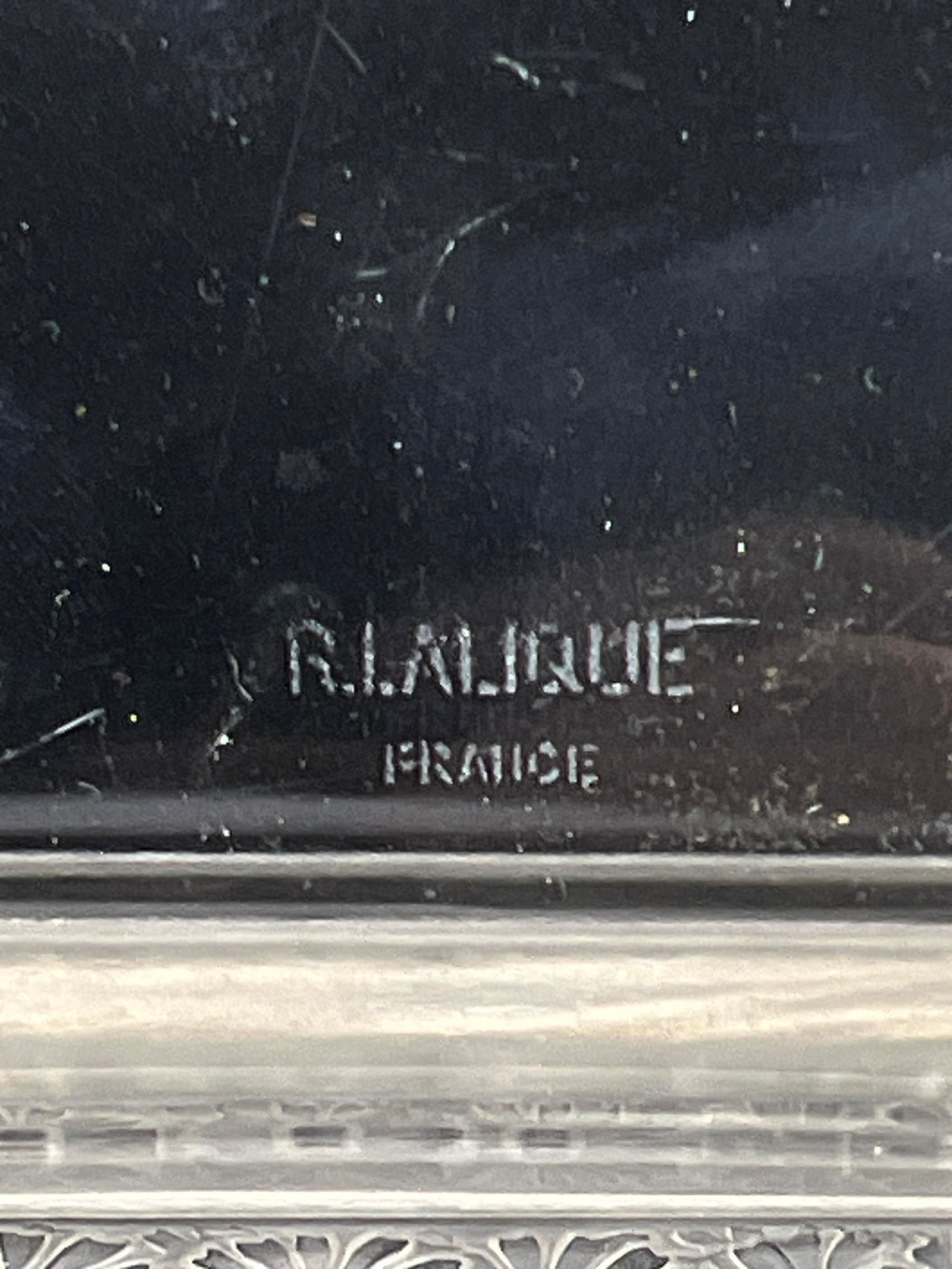 Artwork by René Lalique, 2pc Rene Lalique Paquerettes-2 square plates. Both signed, Made of plates