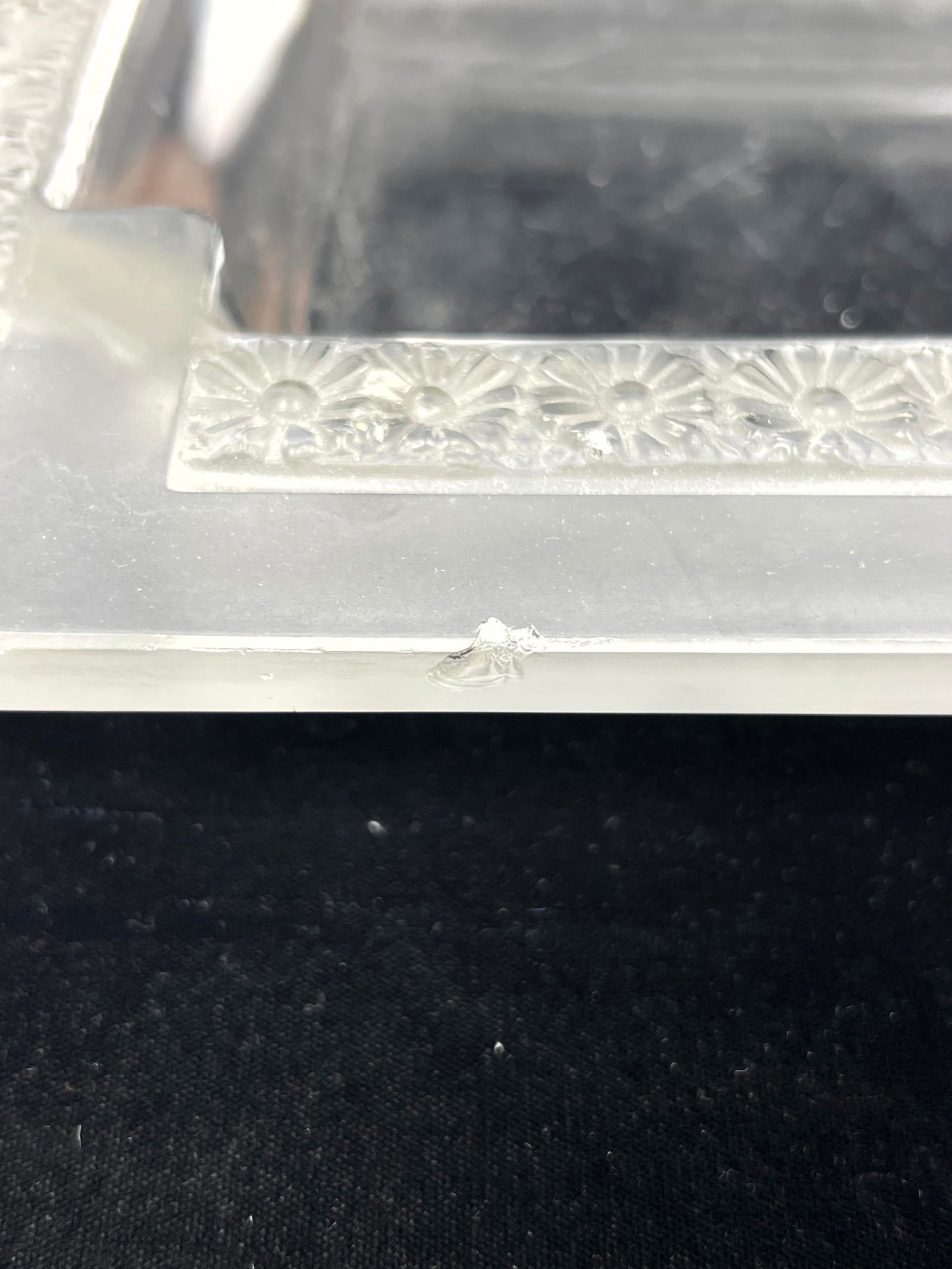 Artwork by René Lalique, 2pc Rene Lalique Paquerettes-2 square plates. Both signed, Made of plates