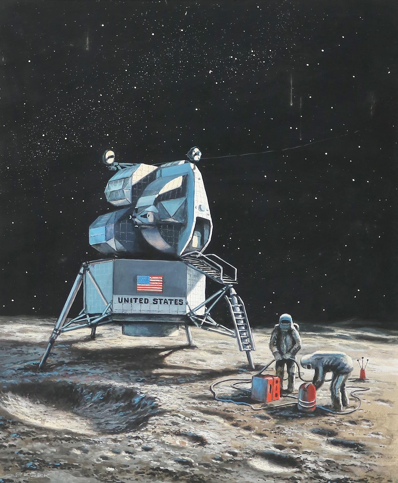 Artwork by Ludek Pesek, Pesek, Ludek, Made of gouache