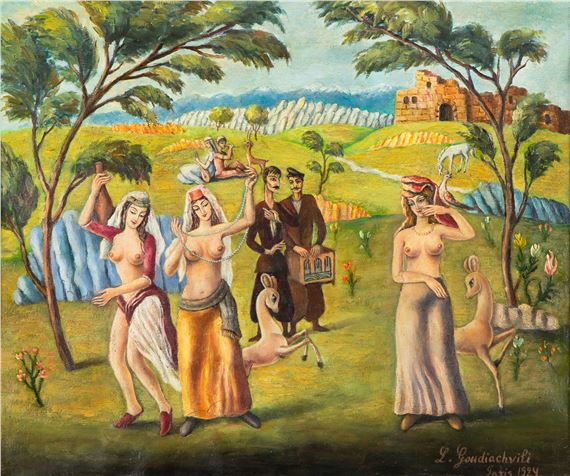 Celebration in Georgia by Lado Davidovich Gudiashvili , 1924