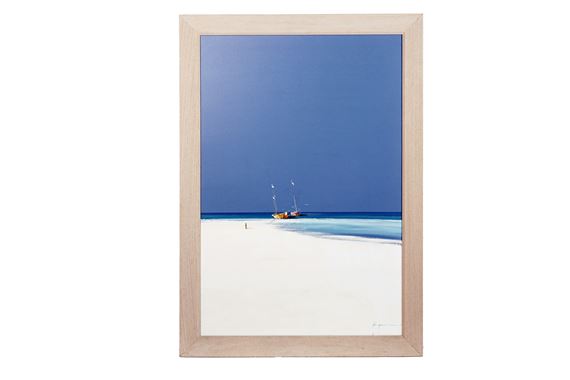 Beach scene with boats, by John Horswell