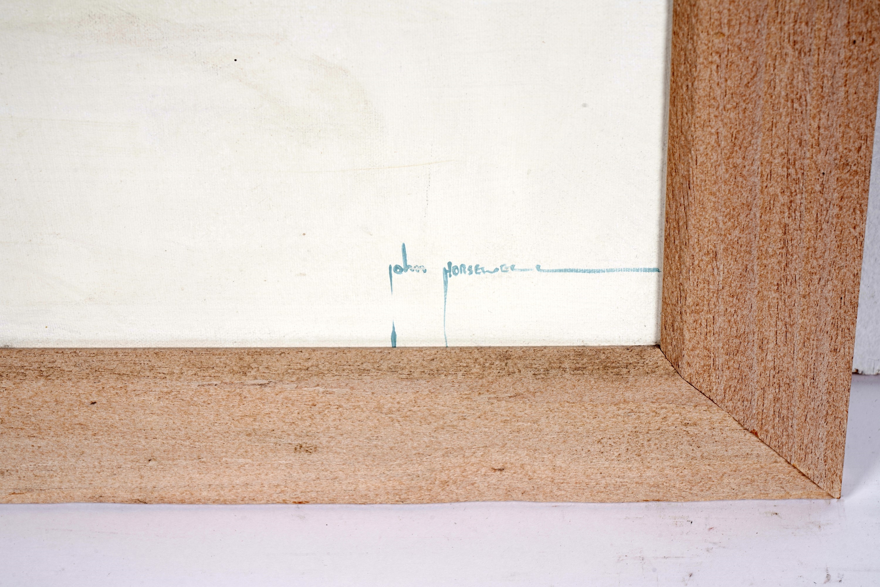 Artwork by John Horswell, Beach scene with boats,, Made of oil on canvas