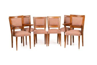 Conjunto de seis cadeiras, sendo duas de braços, design de José Espinho. - Conjunto De Seis Cadeiras