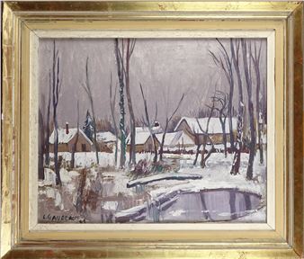 Neige à Fontaine sur Jouy - Leon Gaudeaux