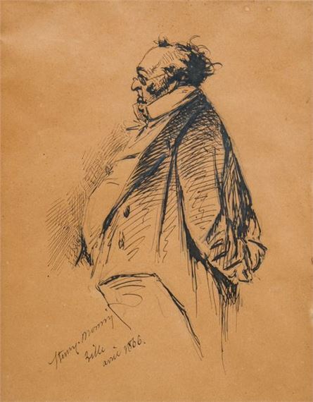 Portrait of a man by Henry Monnier, dated 1866
