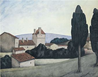 View of fortified village - Georges Gaudion