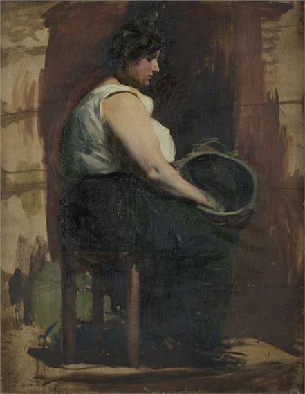 Emile Antoine Castelucho y Diana | Woman scouring a cauldron | MutualArt