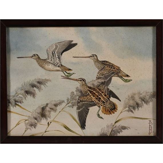 Boris Riab | Flight of 3 Woodcocks | MutualArt