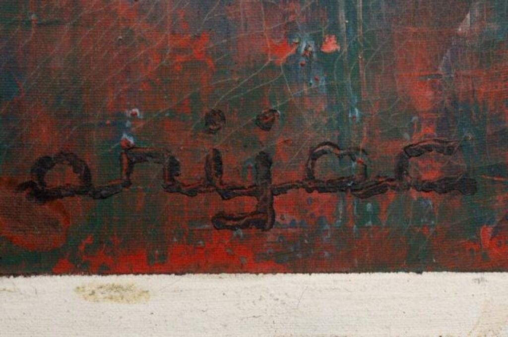 Artwork by Arijac, Abstract Farming Scene, Harry Jacques Arijac, Made of Oil on canvas