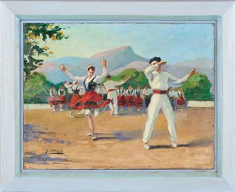 Fandango Huile sur isorel signée en bas à gauche - Yvon Masse