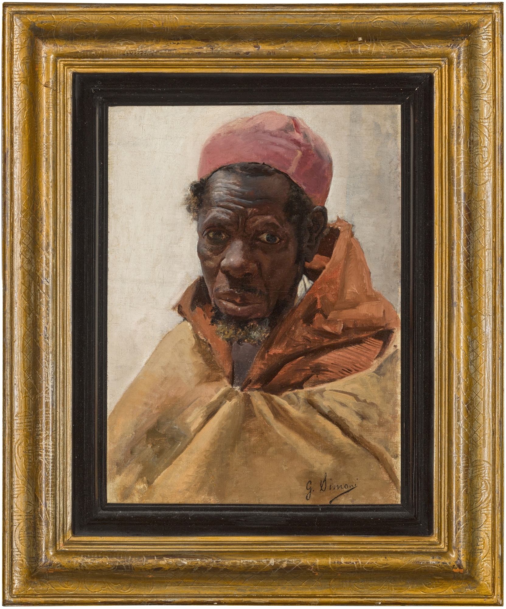 Gustavo Simoni | Man in a red fez | MutualArt