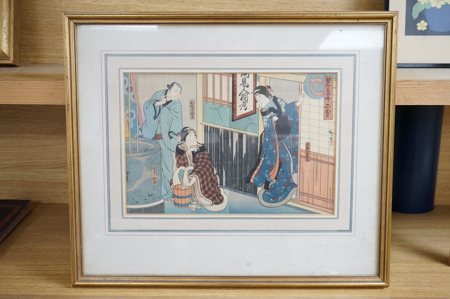 Artwork by Hirosada Konishi, 'Snake handler', Made of wood block print