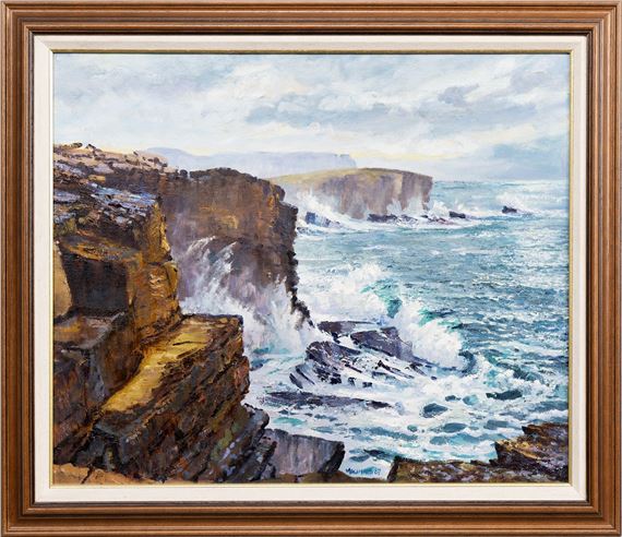 CLIFFS AT YESNABY, ORKNEY by Ian MacInnes, dated '87
