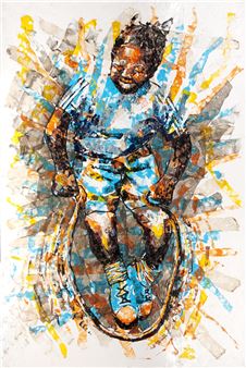 Mbongeni Buthelezi (South African 1966-) BOY SKIPPING - Mbongeni Richmond Buthelezi