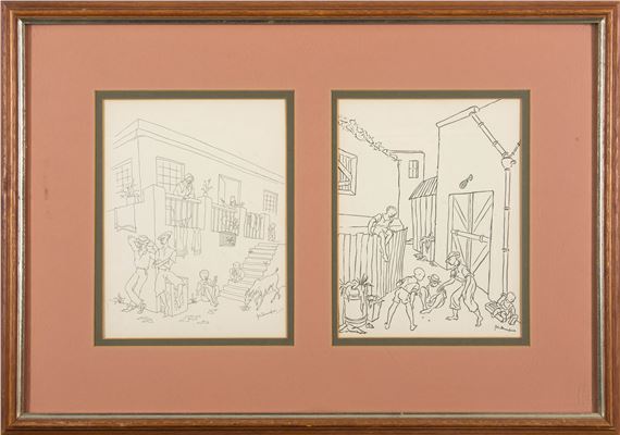 John Marsden Dronsfield (South African 1900-1951) CITYSCAPE IN TWO - John Marsden Dronsfield