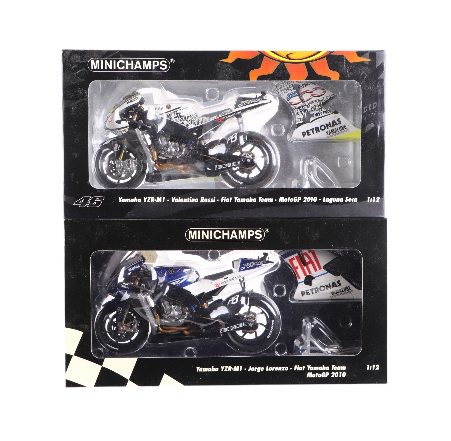 Minichamps valentino rossi 1/12 Yamaha YZR-M1 Motogp 2010 Limited Édition Rare 4