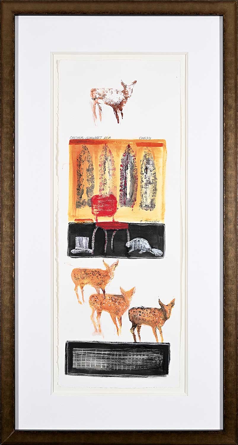 Artwork by Joane Cardinal-Schubert, Candy and Johnny, Made of mixed media on paper