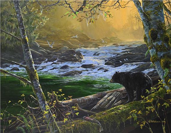 Black Bear at the Fishing Hole by Mark Hobson, 2001