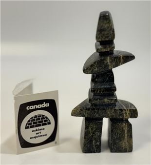 SAPPA ASHOONA CARVED SOAPSTONE INUKSHUK - Sappa Ashoona