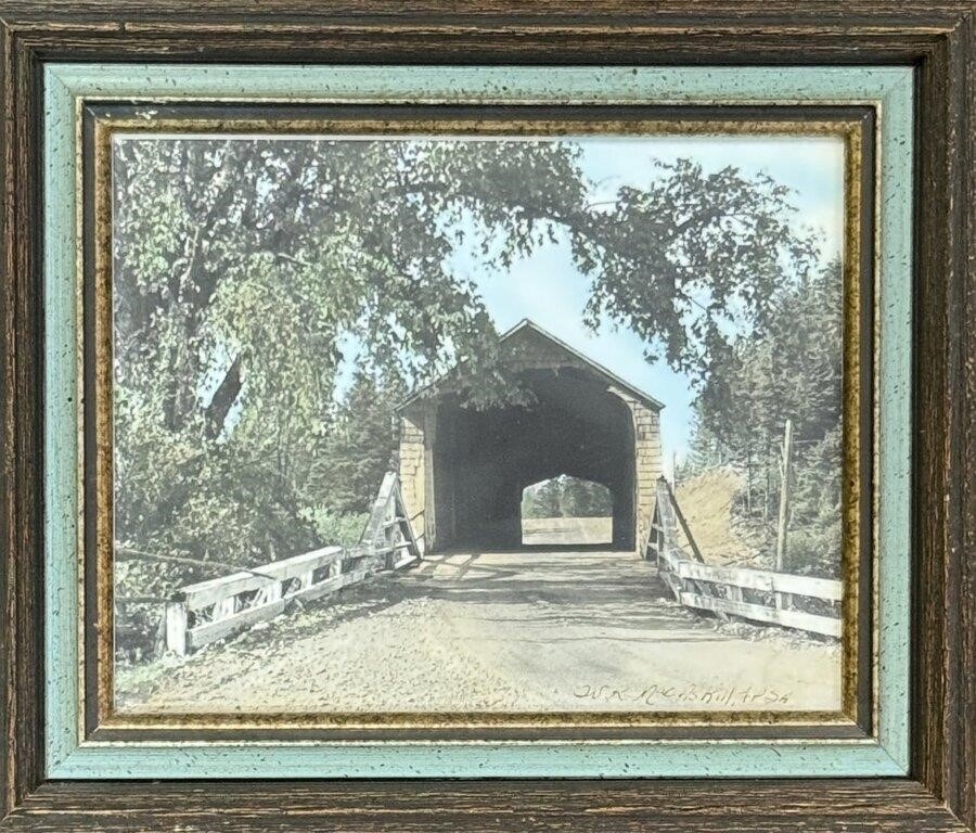Wallace Robinson MacAskill | W.R MACASKILL HAND TINTED COVERED BRIDGE ...