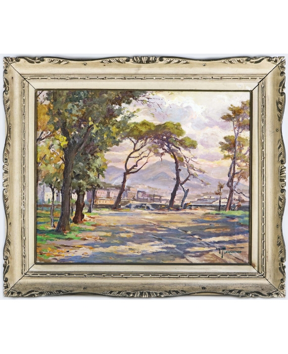 Artwork by Vasco Menegozzo, Scorcio di Genova, Made of oil on canvas