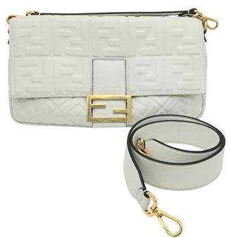 A Fendi Nappa Embossed Baguette Bag - Out of Sight