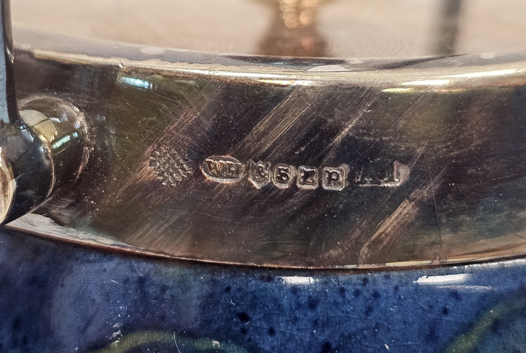 Unknown | Moorcroft Moonlight Blue pattern silver-plated sugar pot and ...