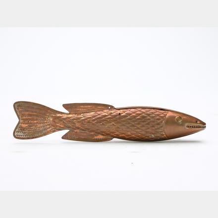Charles Slechta | Rare copper construction hollow fish decoy