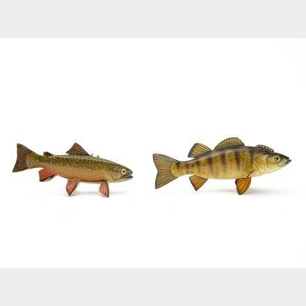 Two contemporary fish decoys - Sonny Bashore