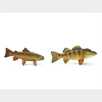 Two contemporary fish decoys - Sonny Bashore