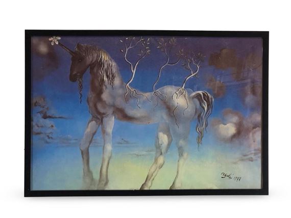 Salvador Dalí | Salvador Dali The Happy Unicorn Fine Canvas Print ...