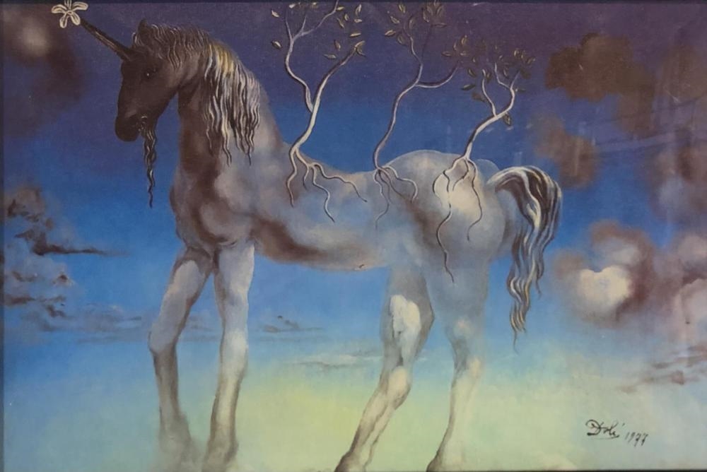 Salvador Dalí | Salvador Dali The Happy Unicorn Fine Canvas Print ...