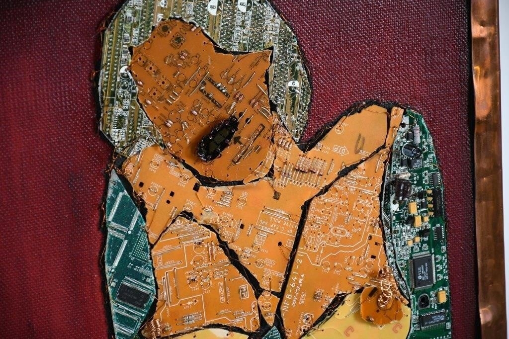 Artwork by Jeffrey Fogelman, MULTI PC. JEFFREY FOGELMAN COMPUTER FOLK ART LOT, Made of mixed metals