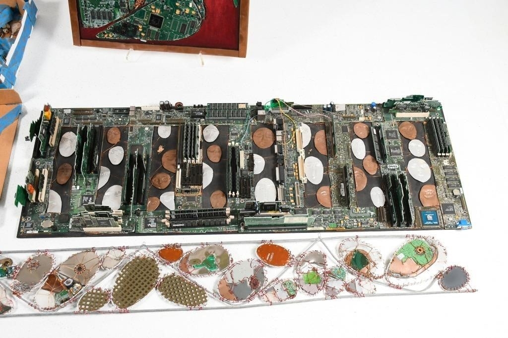 Artwork by Jeffrey Fogelman, MULTI PC. JEFFREY FOGELMAN COMPUTER FOLK ART LOT, Made of mixed metals