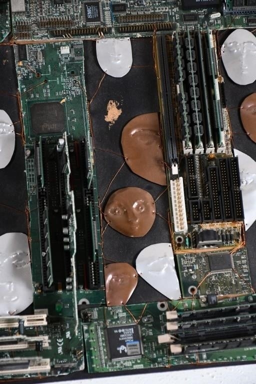 Artwork by Jeffrey Fogelman, MULTI PC. JEFFREY FOGELMAN COMPUTER FOLK ART LOT, Made of mixed metals