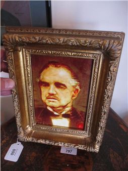 An Original Oil Painting of Marlon Brando as The Godfather b - Marlon Brando