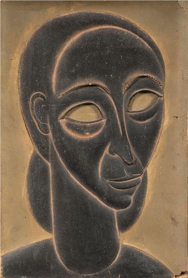 André Ducaroy (1899-1972) Deux panneaux en laque polychrome à décor de femmes. Petits éclats et craquelures by André Ducaroy