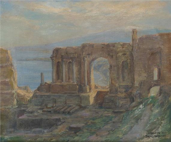 The ruins by Michael Bang-Sørensen, dated 1921