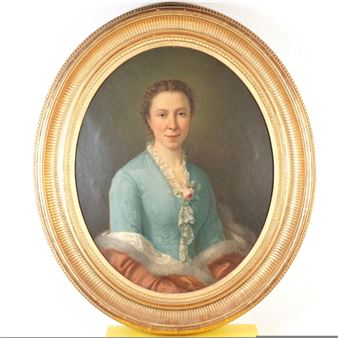 Portrait de femme à la rose - Ferdinand Birotheau