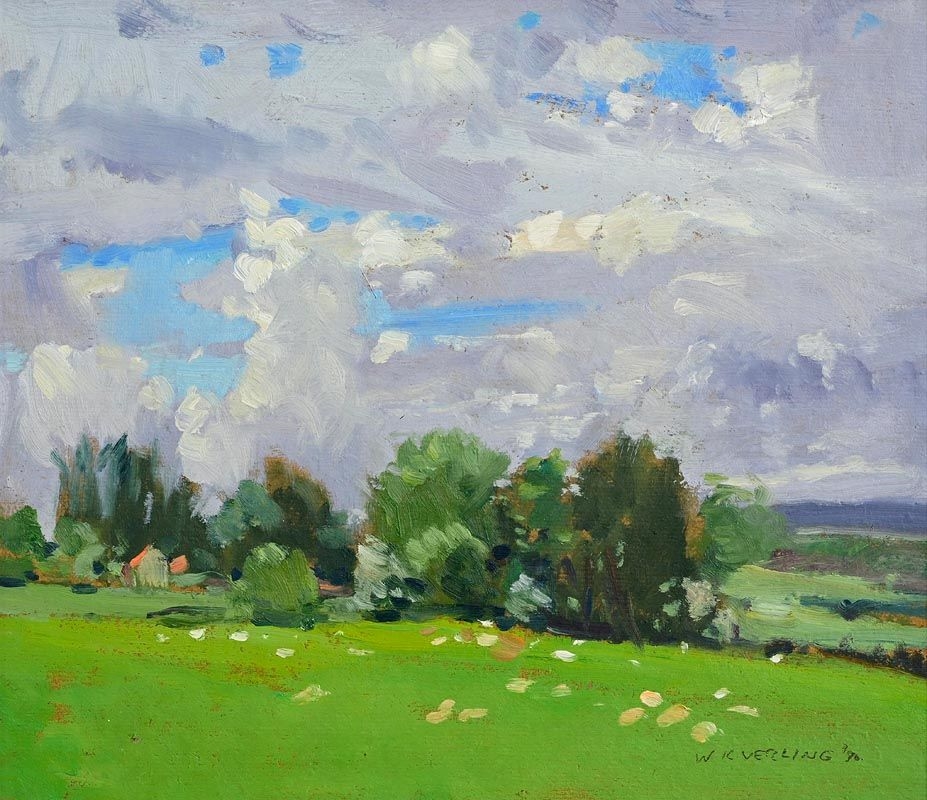 Artwork by Walter Verling, Western Landscape (1998, Made of oil on board