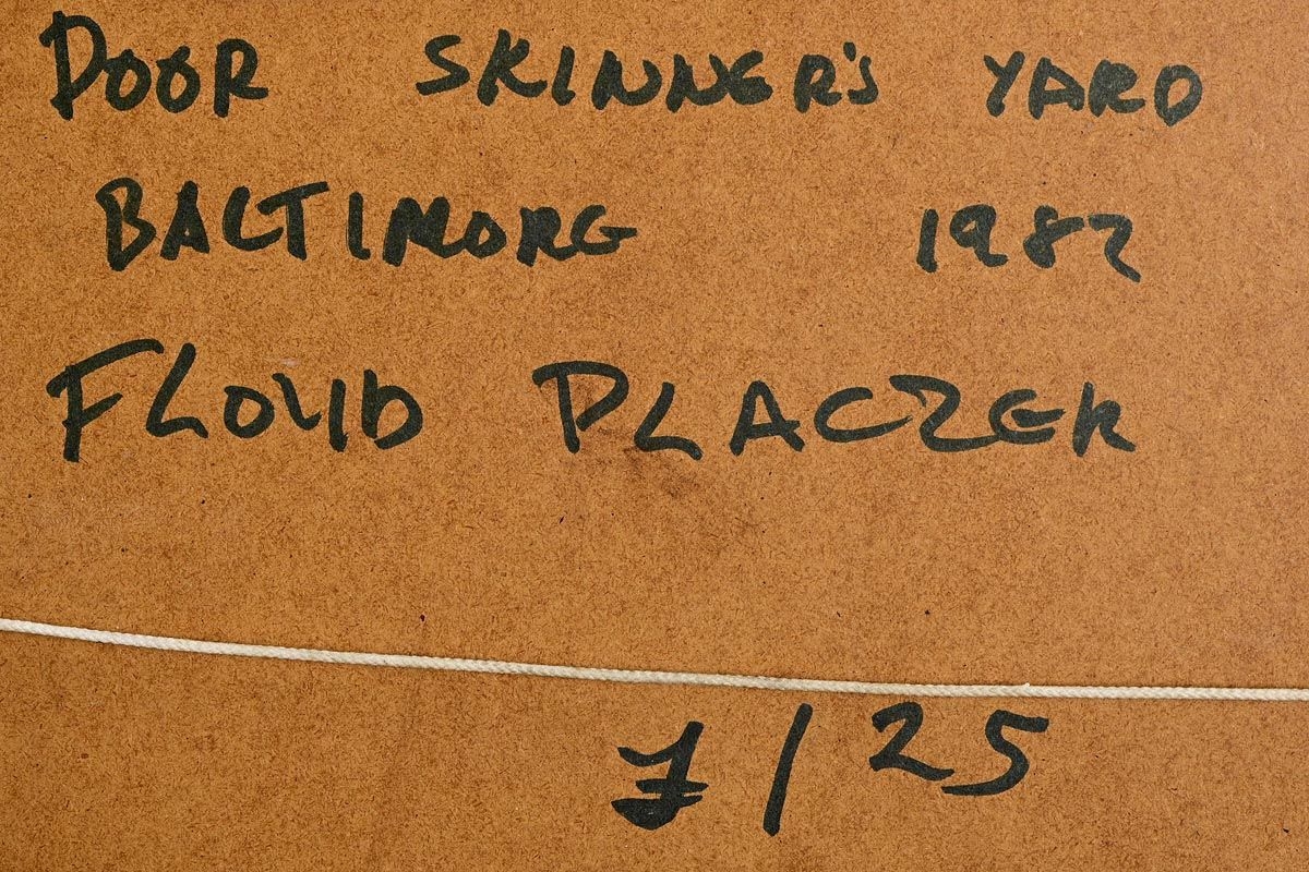 Artwork by Floyd Placzek, Door to Skinners Yard, Baltimore (1982, Made of watercolour on paper