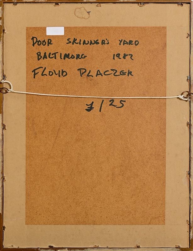 Artwork by Floyd Placzek, Door to Skinners Yard, Baltimore (1982, Made of watercolour on paper