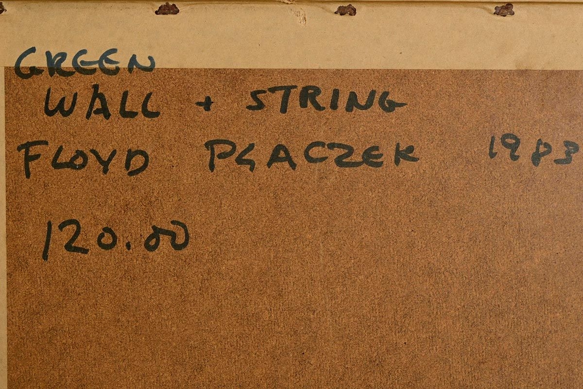 Artwork by Floyd Placzek, Green Wall and String (1983, Made of watercolour on paper