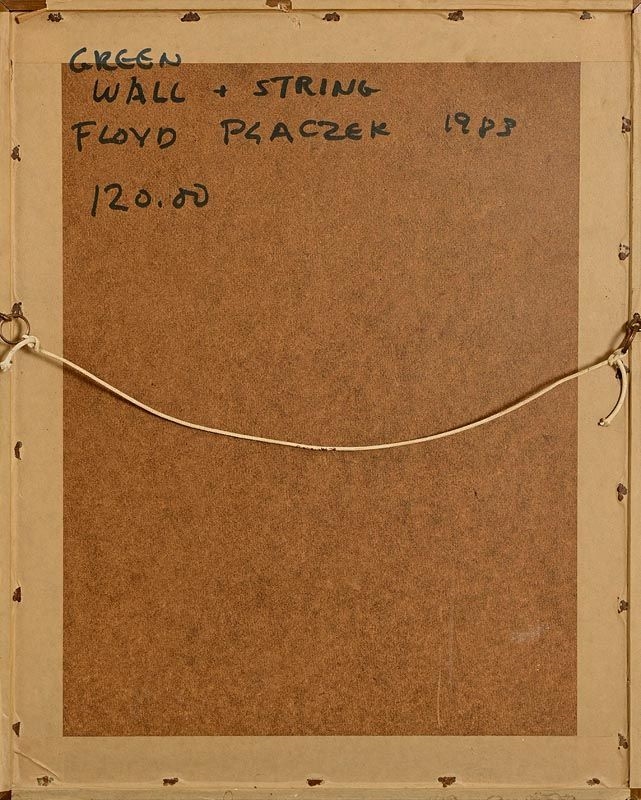 Artwork by Floyd Placzek, Green Wall and String (1983, Made of watercolour on paper