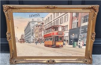 Trams in Argyle Street - Peter St. Clair Merriman